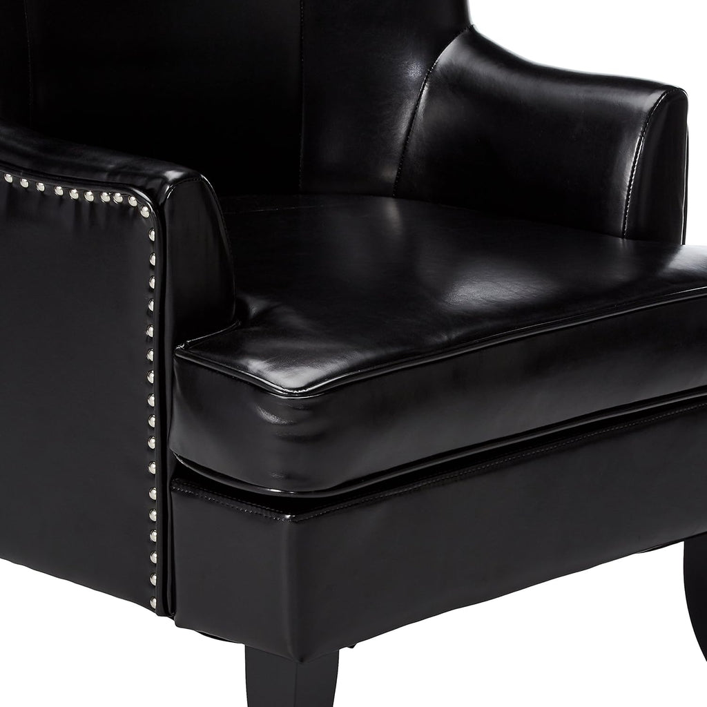 Black High Back Wing Chair O2228