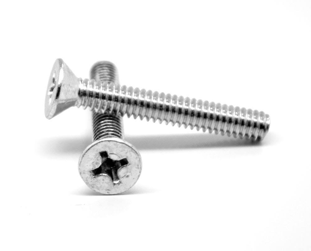 1/4 Coarse Thread Phillips Flat Head Machine Screw Zinc Plated A807
