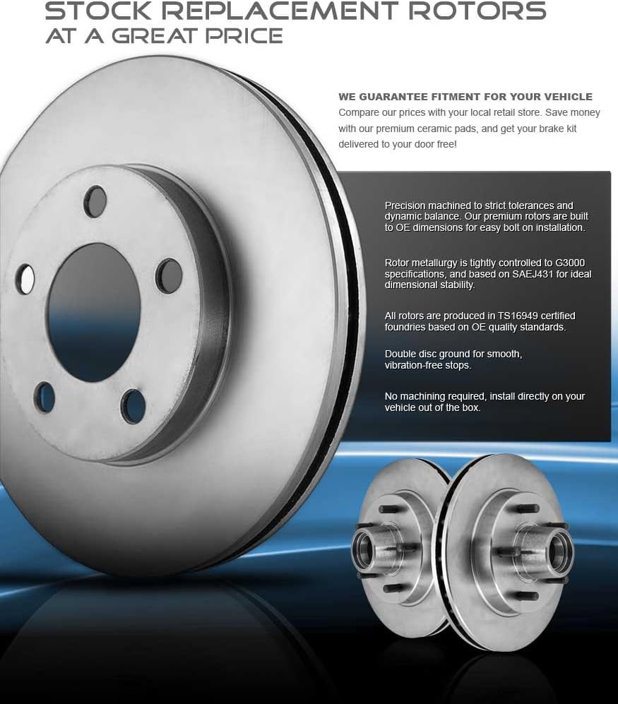 300mm Front + 302mm Rear 5 Lug Rotors + Ceramic Pads + Hardware + Sensors K5163