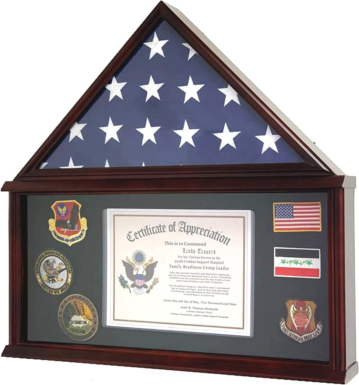 Large Solid Wood Flag Display Case K168170