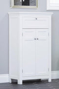 Freestanding Bathroom Cabinet with Drawer and Adjustable Shelf, White F238