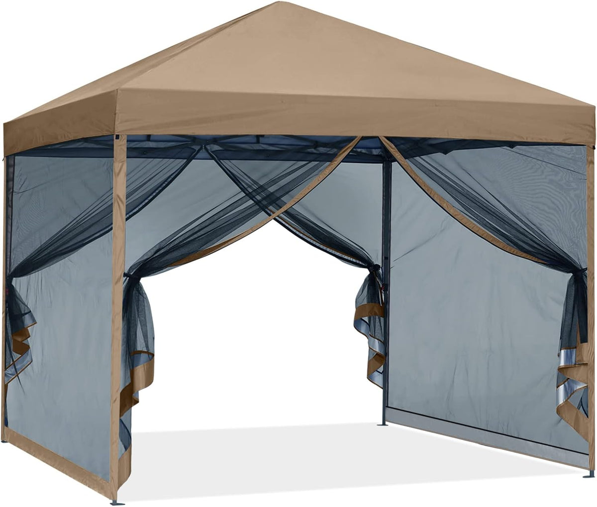 White Pop up Canopy Tent with Netting Wall B686