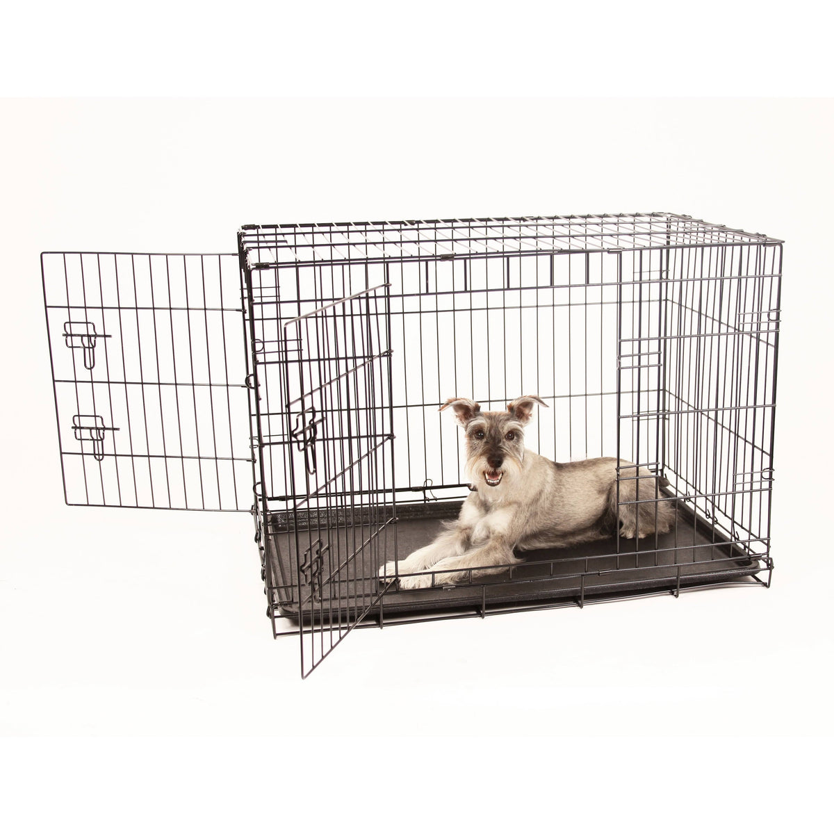 Compact Double Door Metal Dog Crate Large X812803