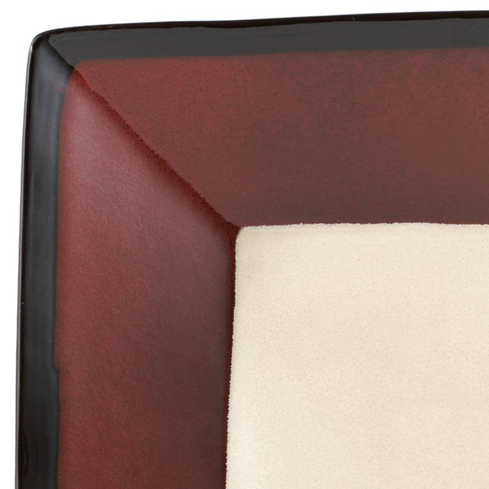 Set of 4 Red Square Dinner Plates Q123161