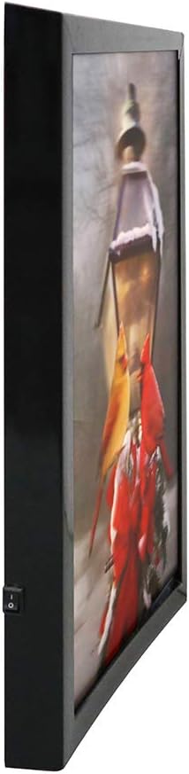 15.7-Inch Battery-Operated 3D LED Christmas Cardinals Lamp Post Art Décor D616