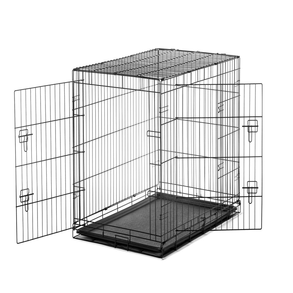 Compact Double Door Metal Dog Crate Large X812803