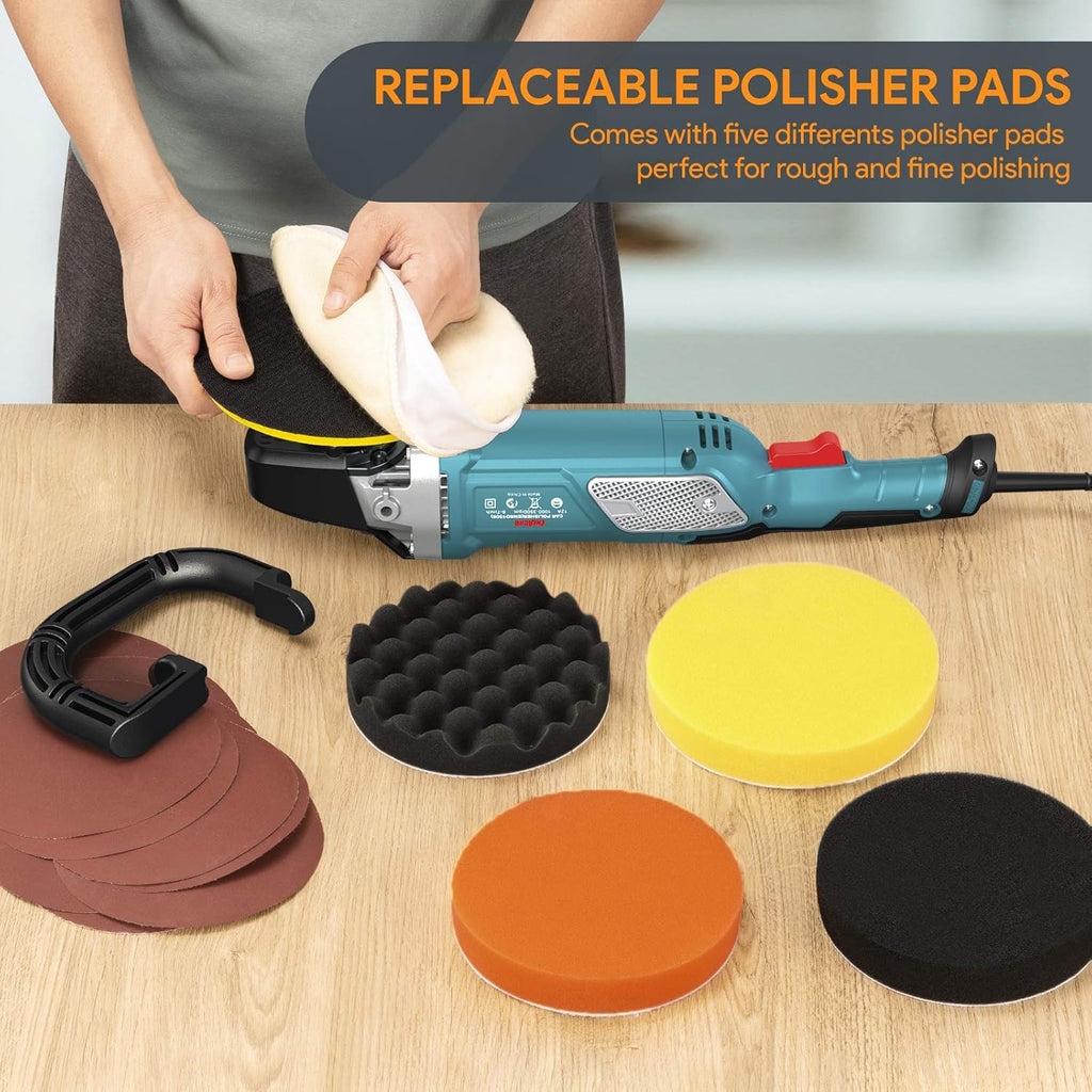 12 Amp 6-inch/7-inch Variable Speed Rotary Polisher E7028