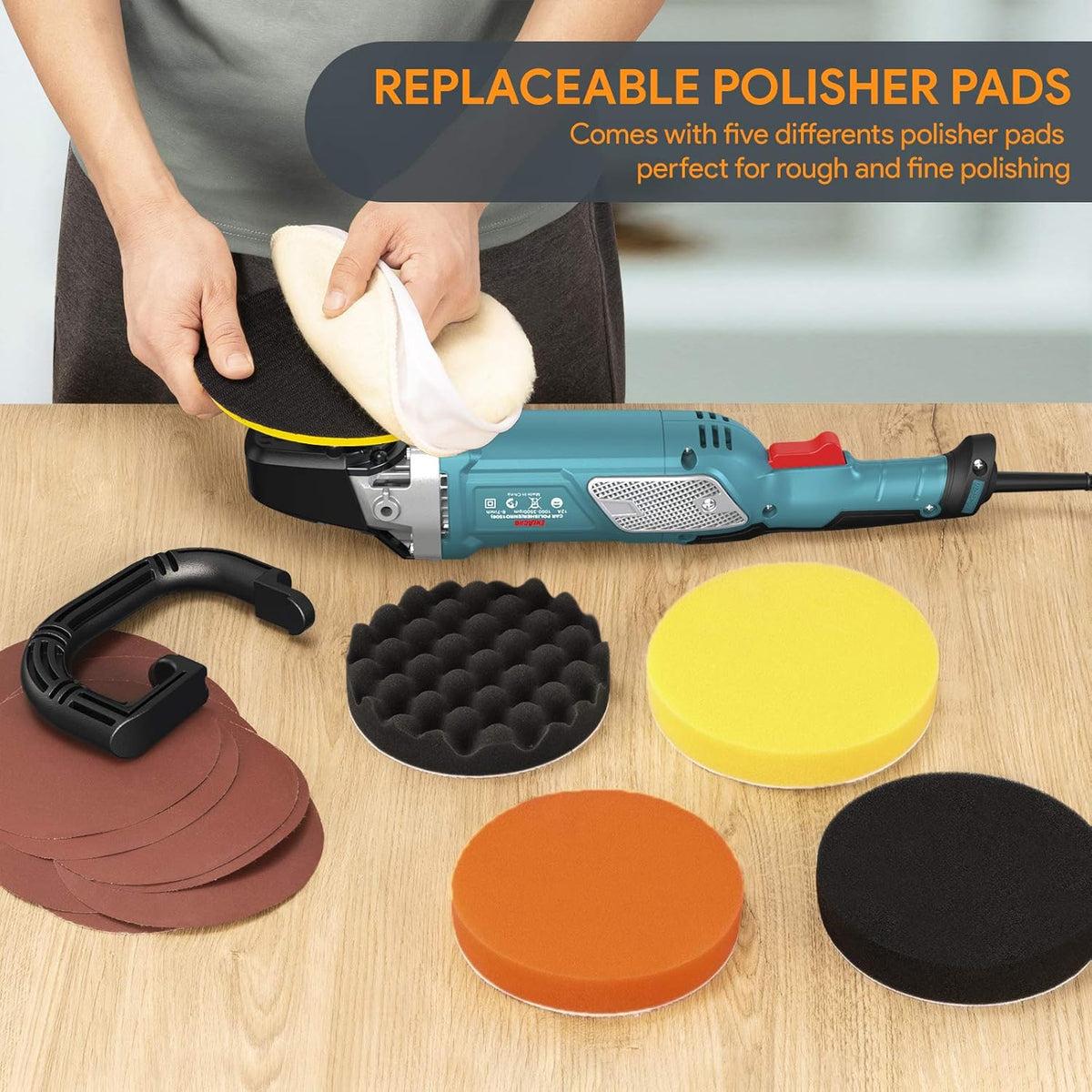 12 Amp 6-inch/7-inch Variable Speed Rotary Polisher E7028