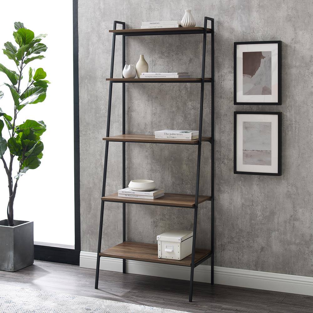 72 in. Reclaimed Barnwood Ladder Bookcase K1950