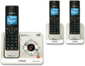 Expandable Cordless Phone with Answering System and Caller ID, Silver with 3 Handsets H2346
