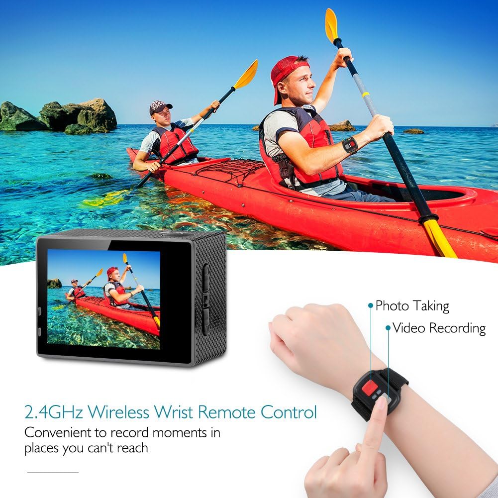 4K 16MP Waterproof Action Camera with Mounting Accessories Kit I34235
