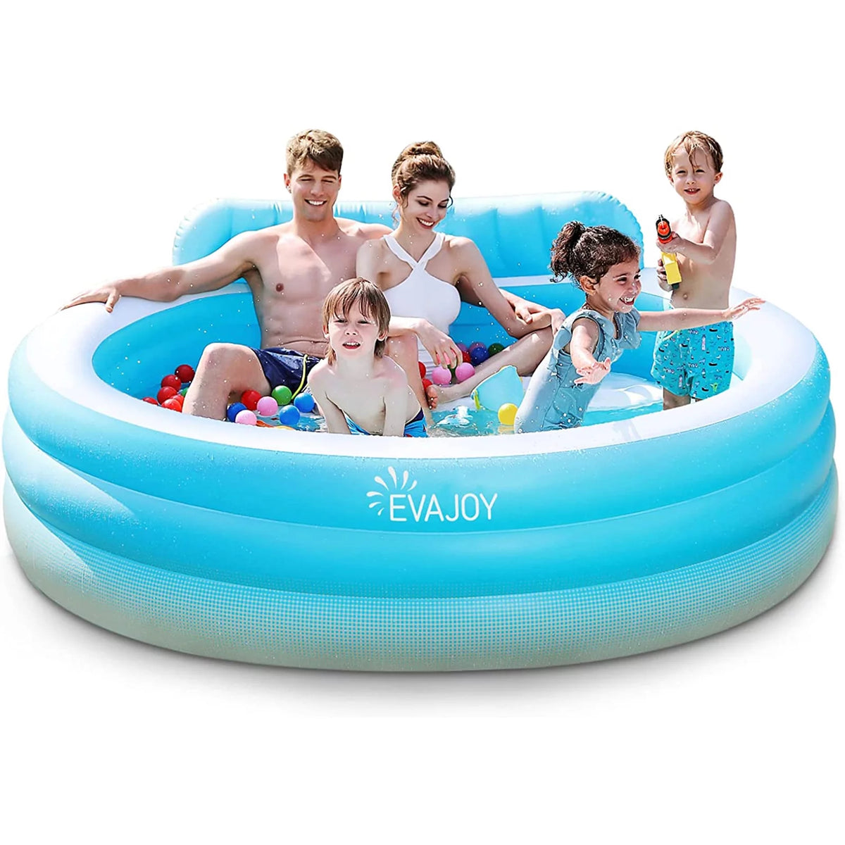 Inflatable Pool with Seat Round 7.33 x 7.11 x 2.5 ft R91193