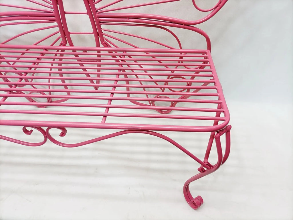 Pink Metal Butterfly Bench P344