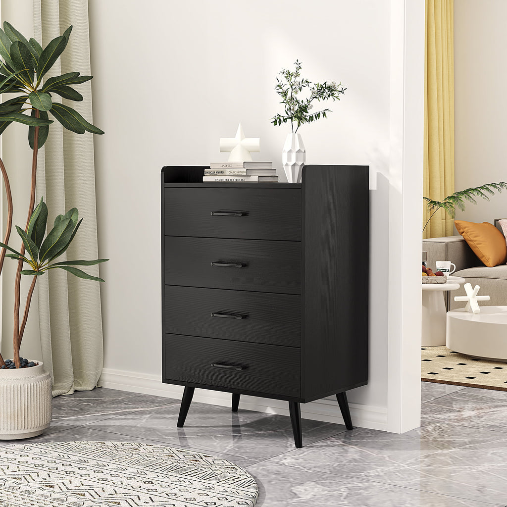 4 Drawer Steel Wood Dresser E6026