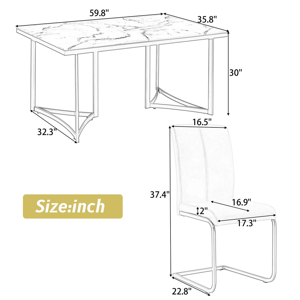 7-Piece Modern Dining Table Set V282965