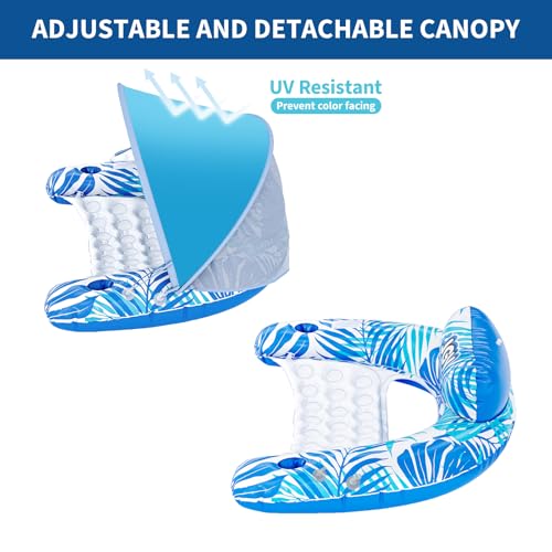 XL Inflatable Pool Float with Canopy and Drink Holder K844