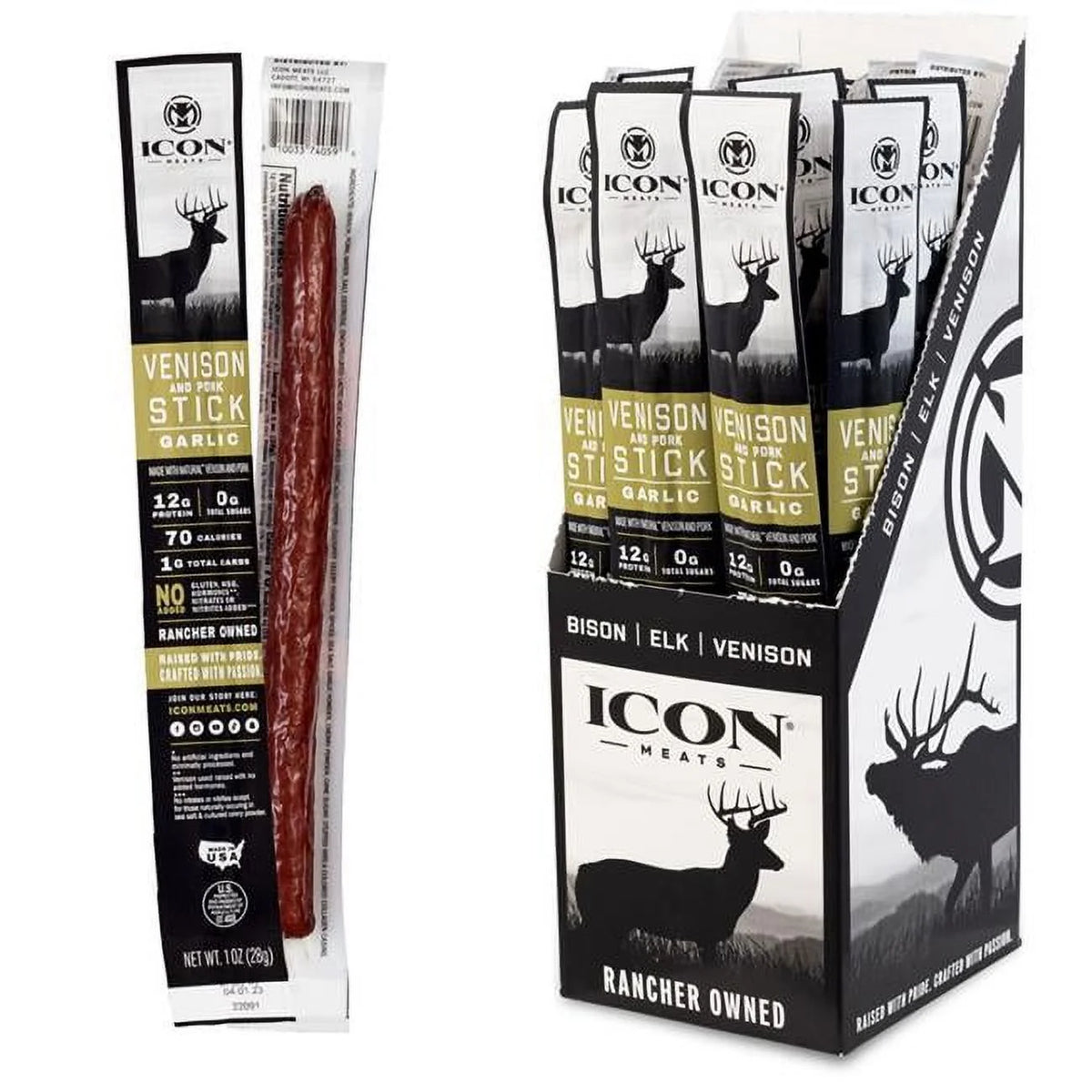 1 oz Garlic Venison Stick Pack of 24 V31021