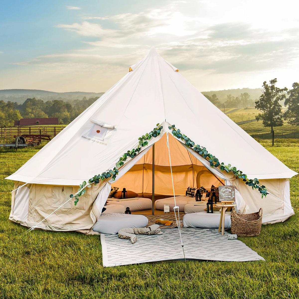 4 Seasons Waterproof Cotton Camping Tent with Stove Jacks V454