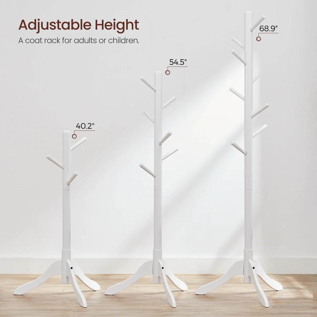 8 Hooks Solid Wood Free Standing Coat Rack Q2027