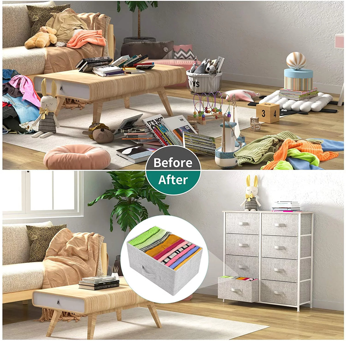 Light Gray 8 Drawer Storage Dresser X9738