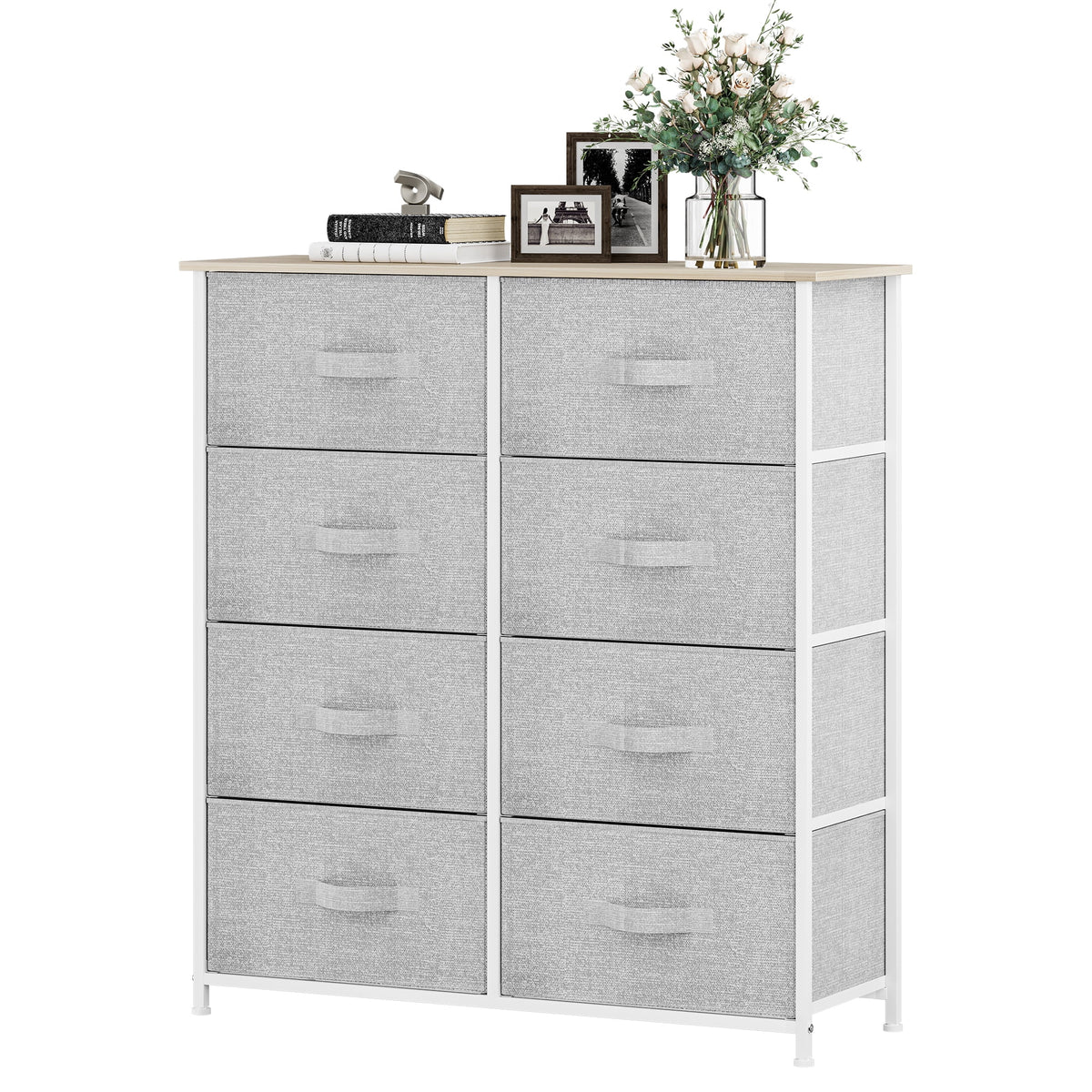 Light Gray 8 Drawer Storage Dresser X9738