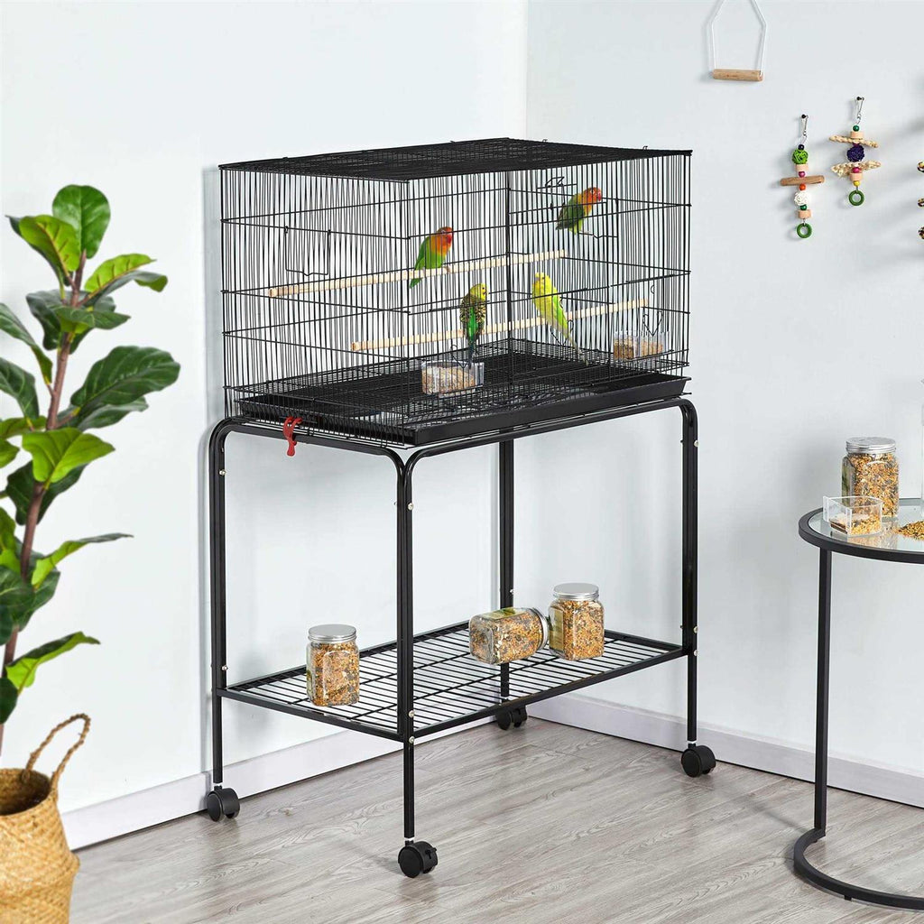 47 Bird Cage with Slide-Out Tray and Rolling Stand Q9565