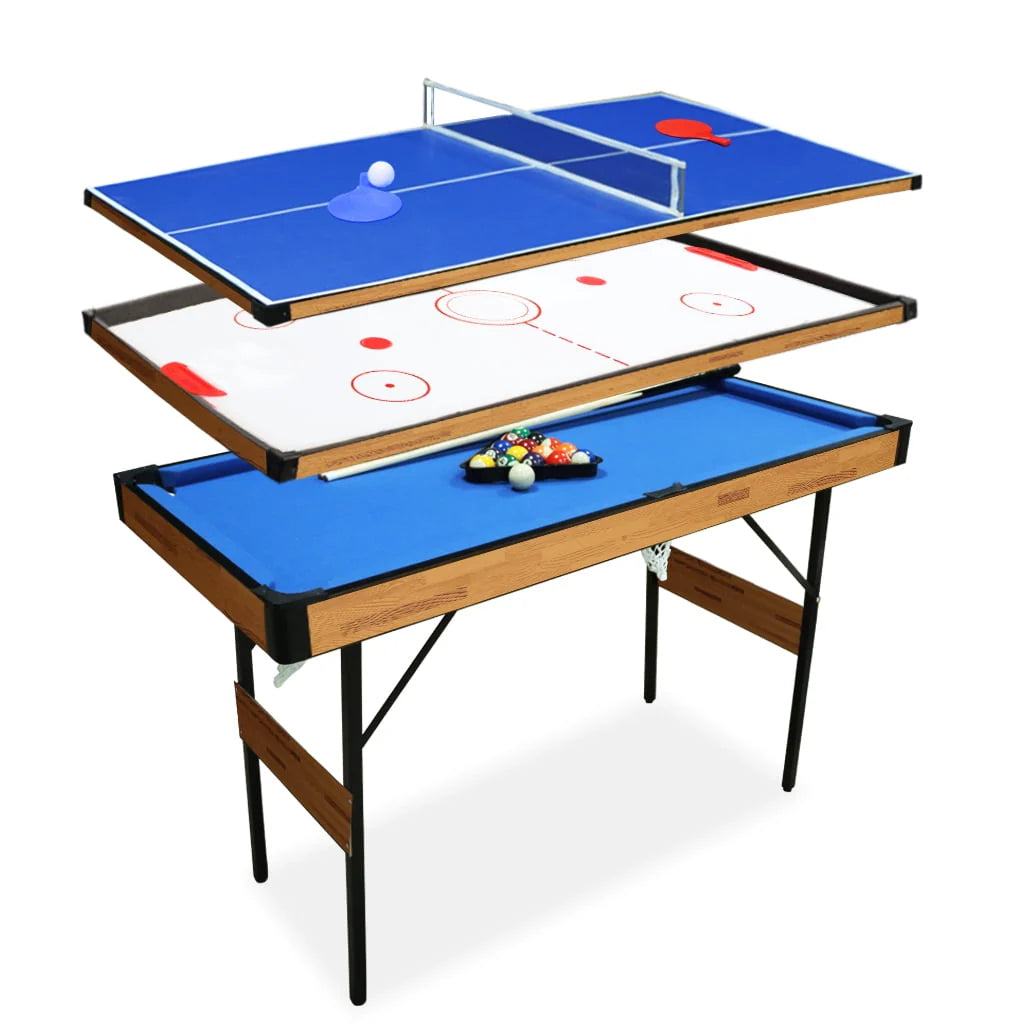 55 Inch Folding Pool Table Space Saving Billiard Table Blue C630