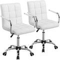 Adjustable Swivel Faux Leather Office Chair White F83502