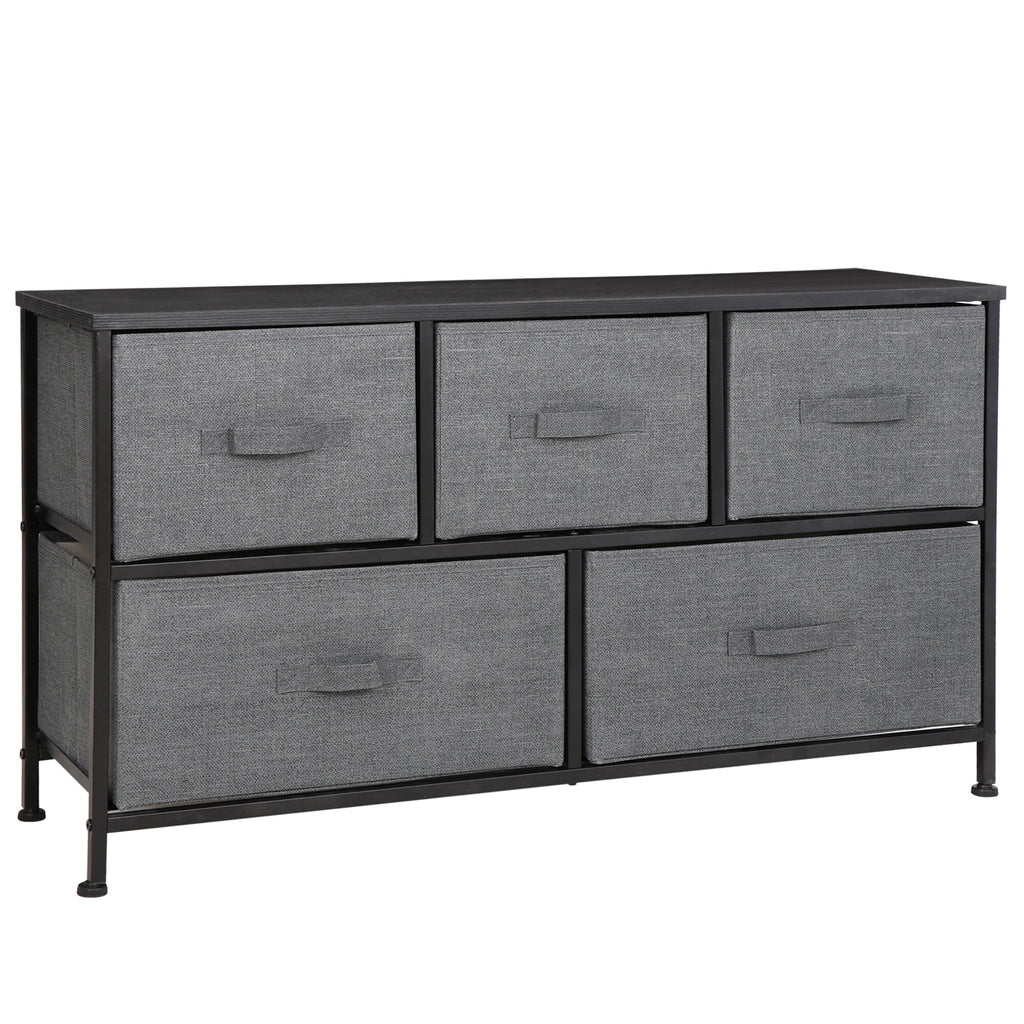 2 Tiers Steel Frame Wide Dresser Storage Tower O385060