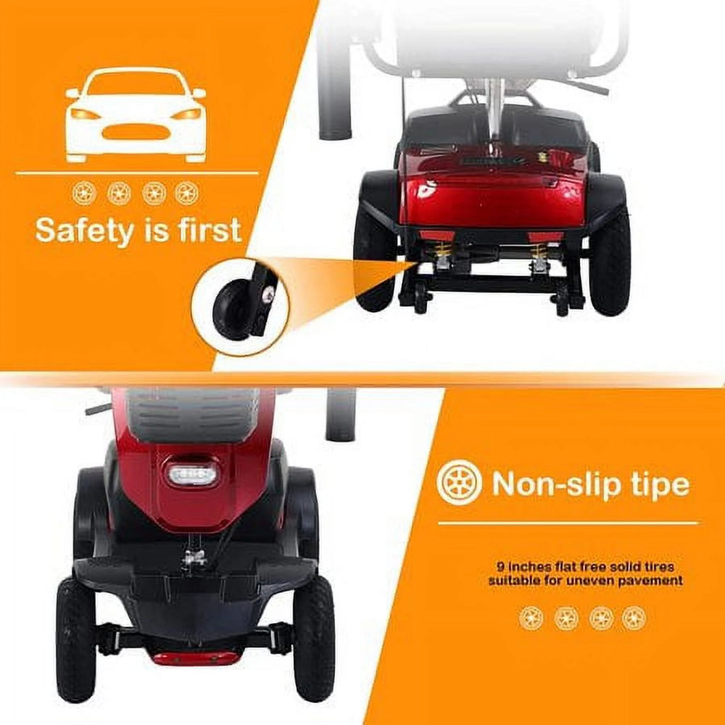4 Wheels Mobility Scooter with LED Lights and USB Port O62288