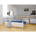 White Wooden and Metal Full Bed Frame V367470
