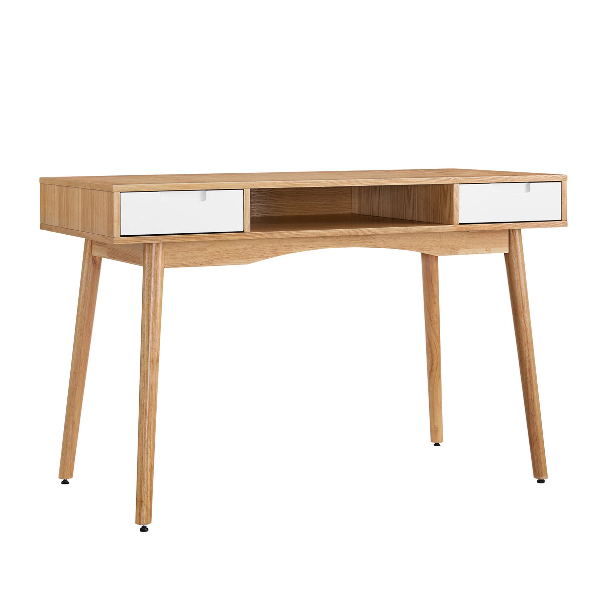 White Wood Two Drawer Writing Desk E1237