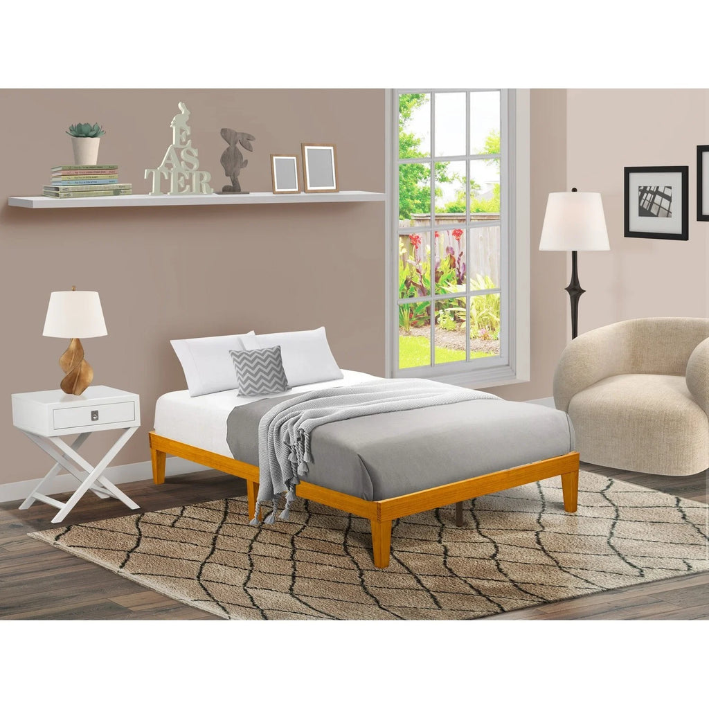 Full Platform Bed in Rustic Oak F116759