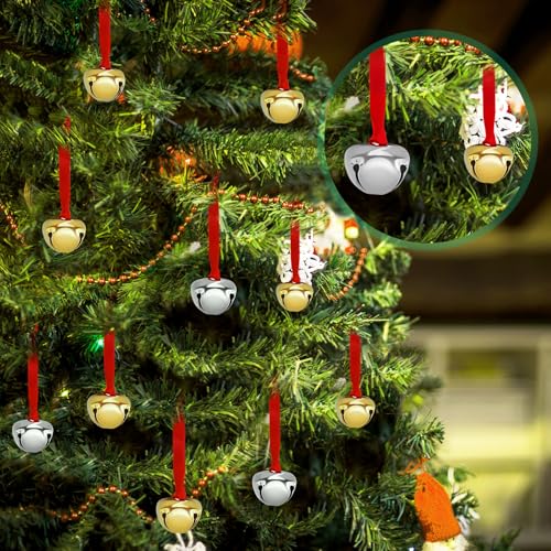 300 Pieces Christmas Bell Ornaments 1.5'' Silver P855