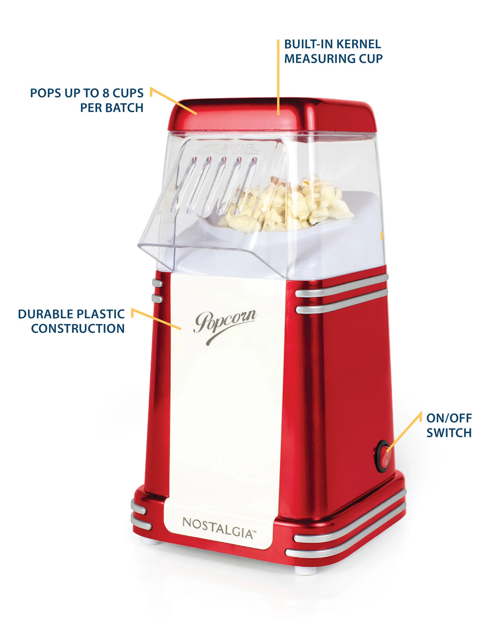 8 Cup Hot Air Popcorn Maker H36857