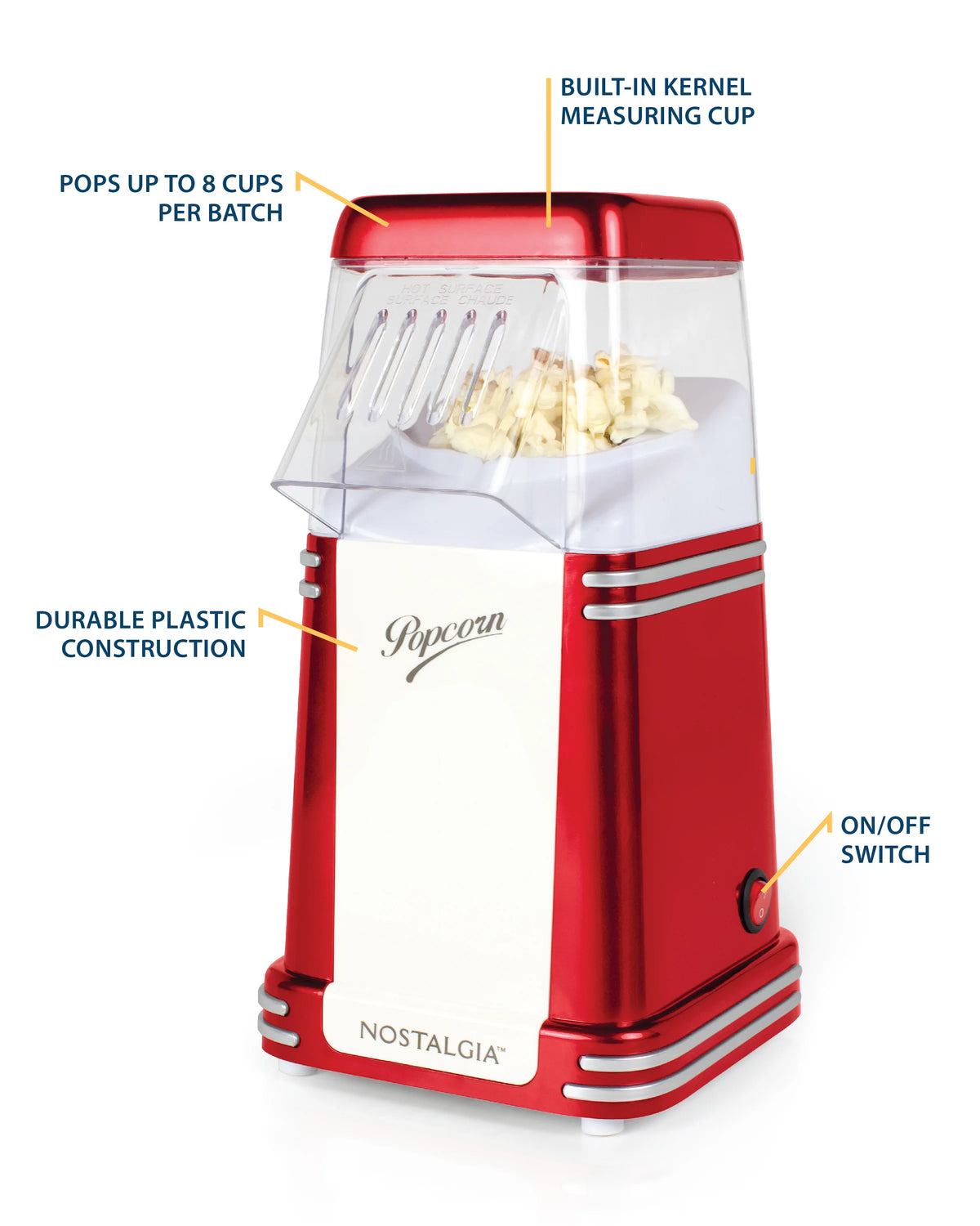 8 Cup Hot Air Popcorn Maker H36857
