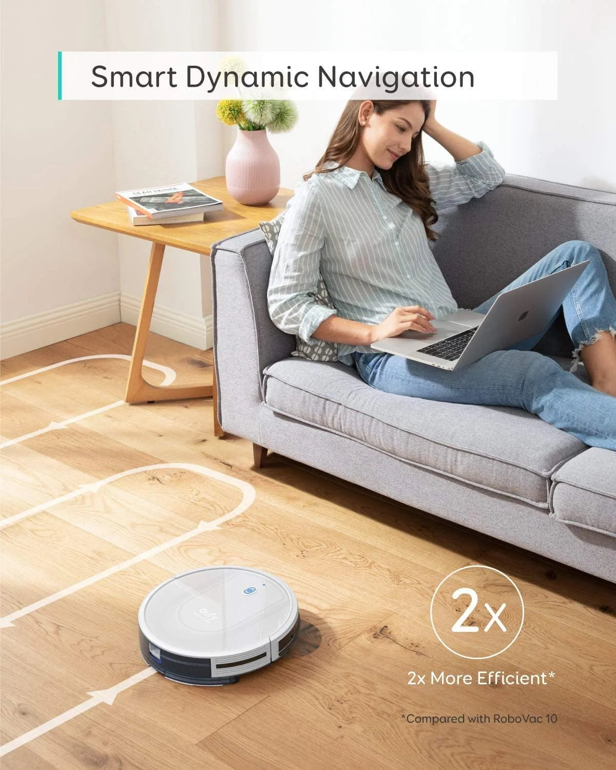 Robotic Vacuum Cleaner 2-in-1 Sweep, mop -WHITE I3944