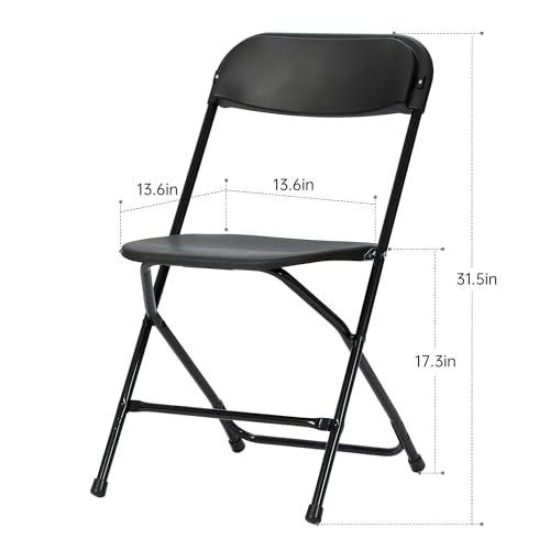 Black 10 Pack Plastic Folding Chair 350 LB Weight Capacity P619766