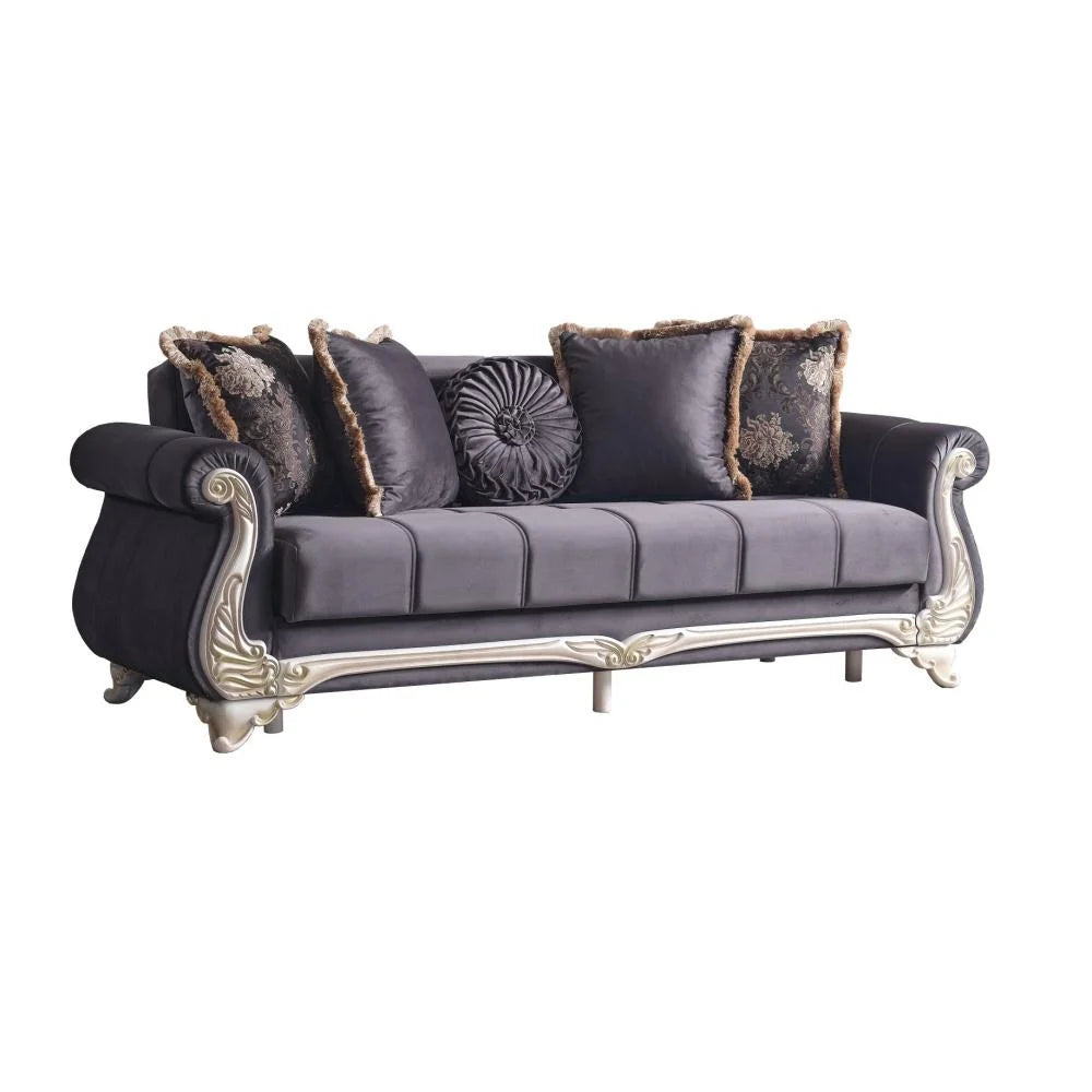 Anthracite Convertible Sleeper Loveseat C675953