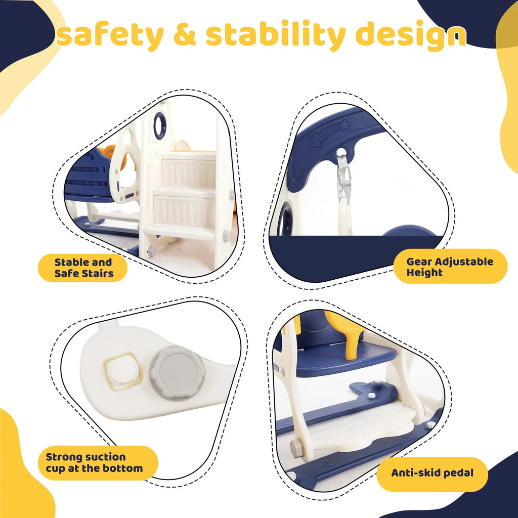 4 in 1 Toddler Slide and Swing Set Y45164