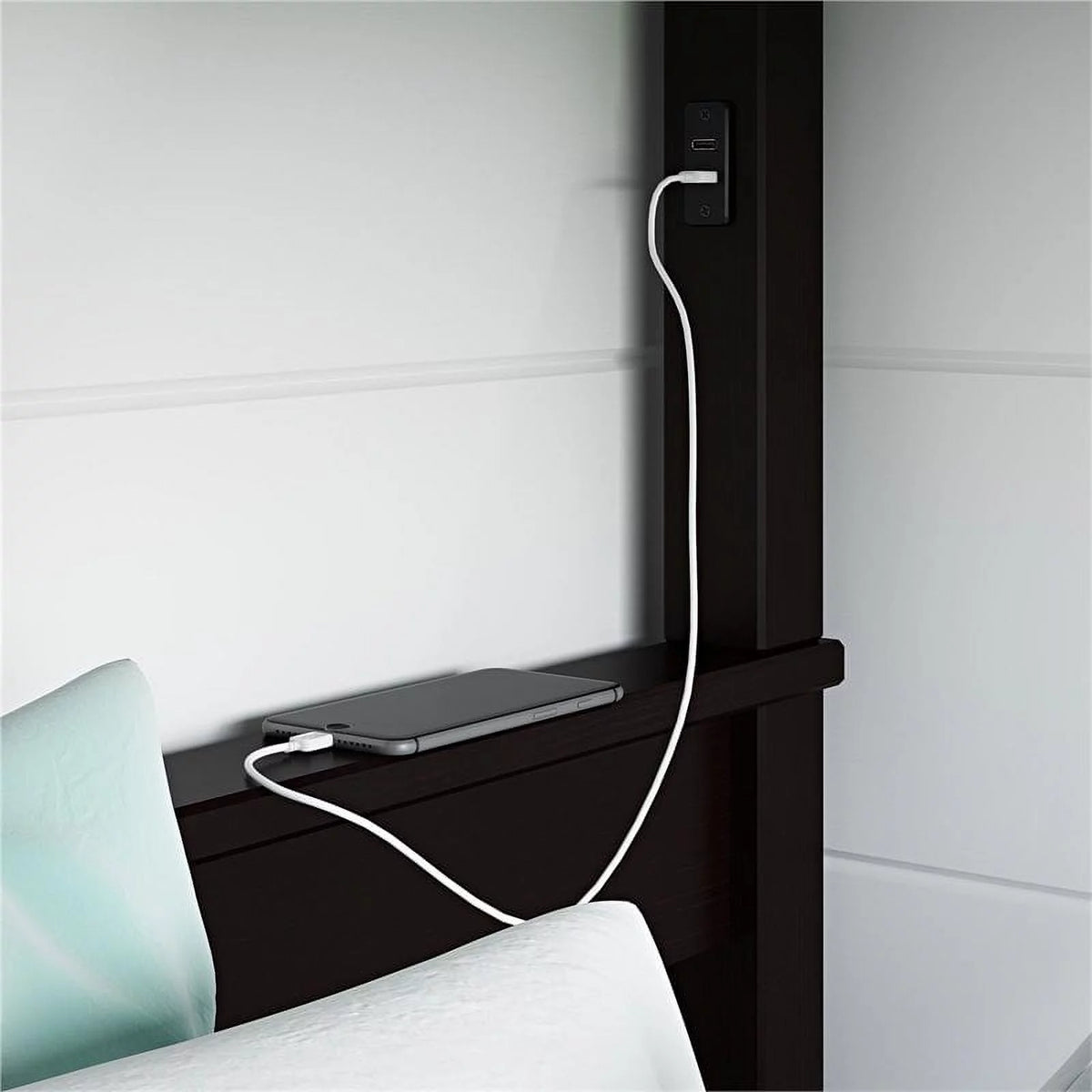 Full over Full Wood Bunk Bed with USB Port V143564