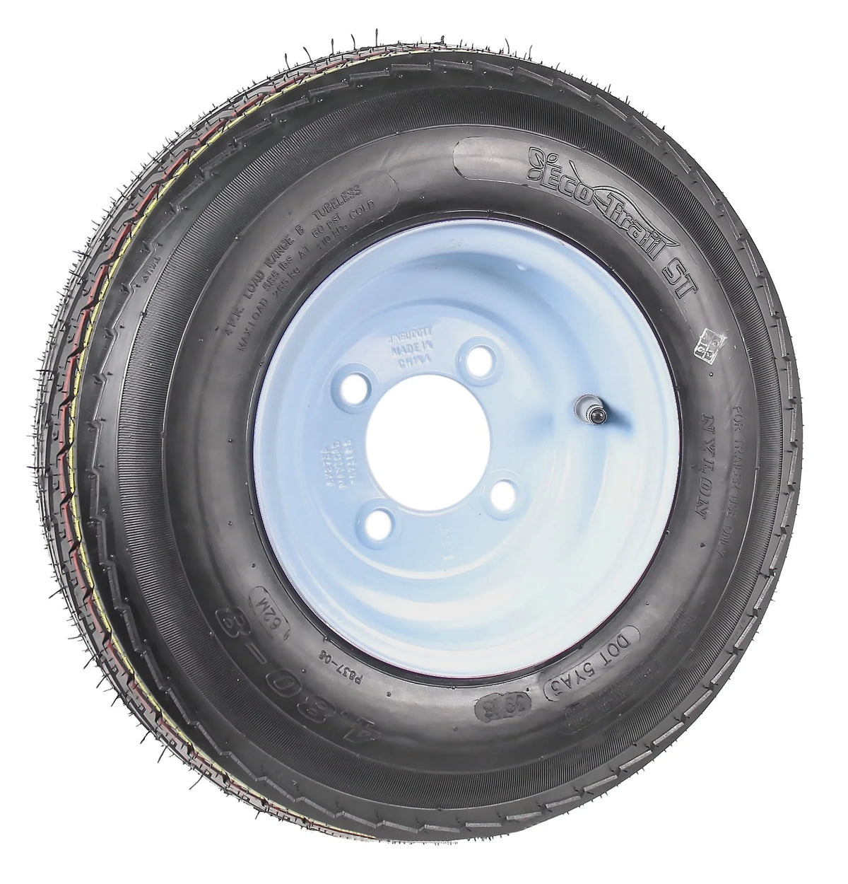 Trailer Tires On Rims 4.80-8 4 Lug White U3795