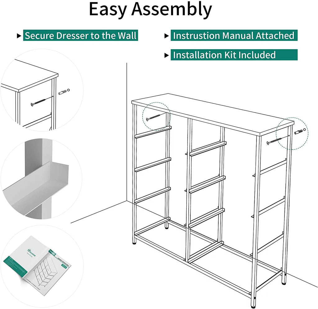 Light Gray 8 Drawer Storage Dresser X9738