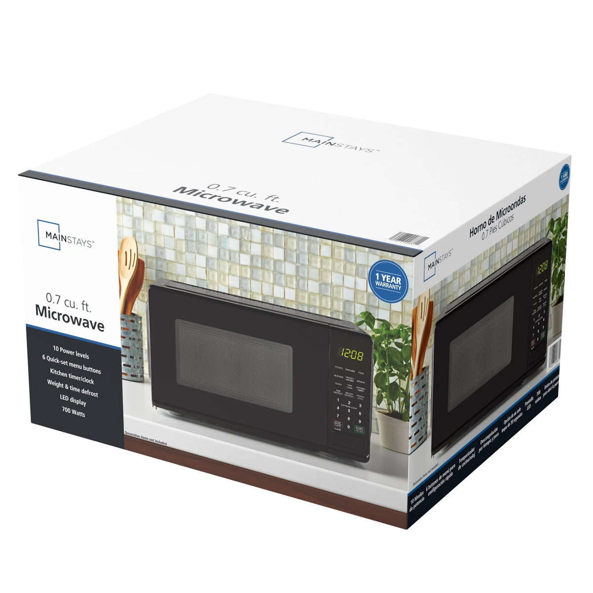 0.7 Cu ft 700 Watts Black Countertop Microwave Oven N5244