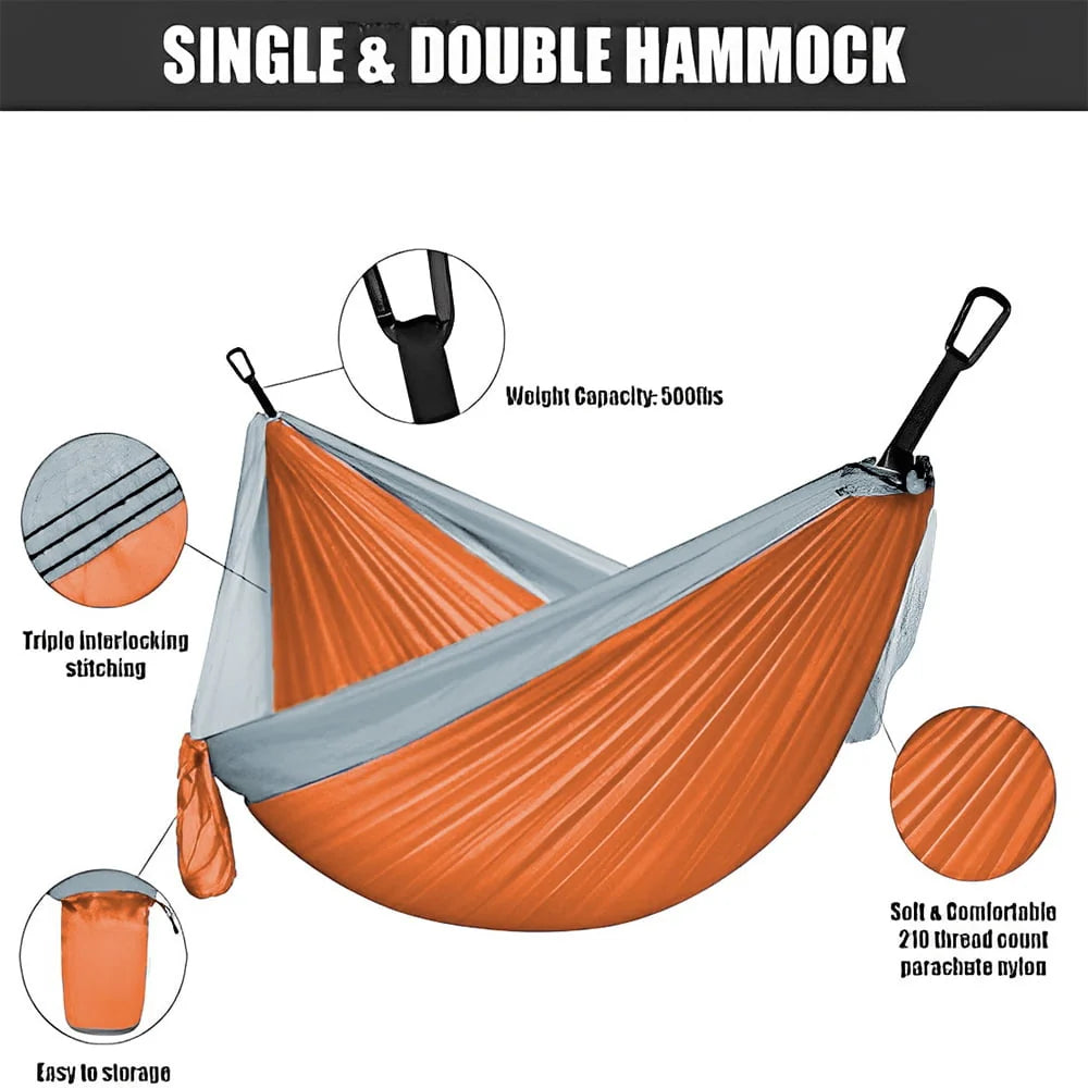 Camping Hammock Double Portable Dark Green W405