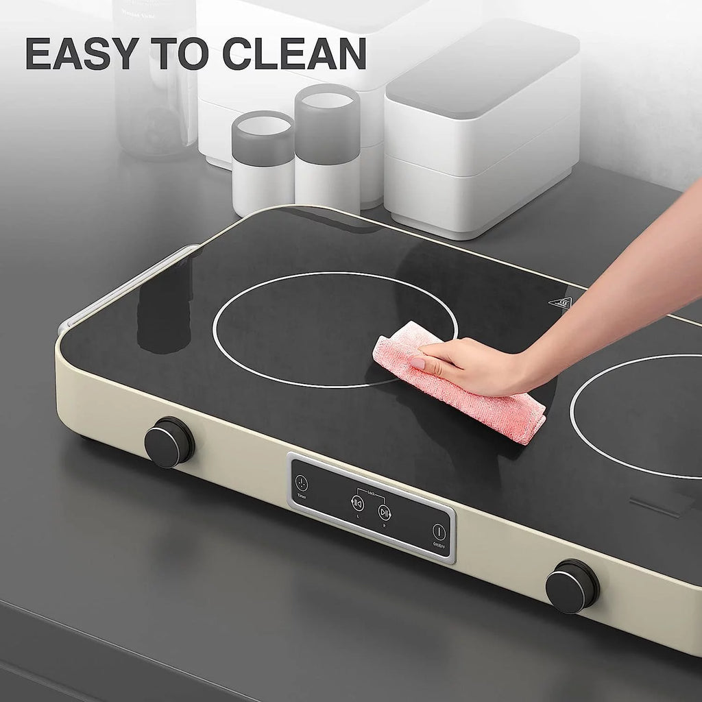 2200W 2 Burners Electric Cooktop with Knob Control J191