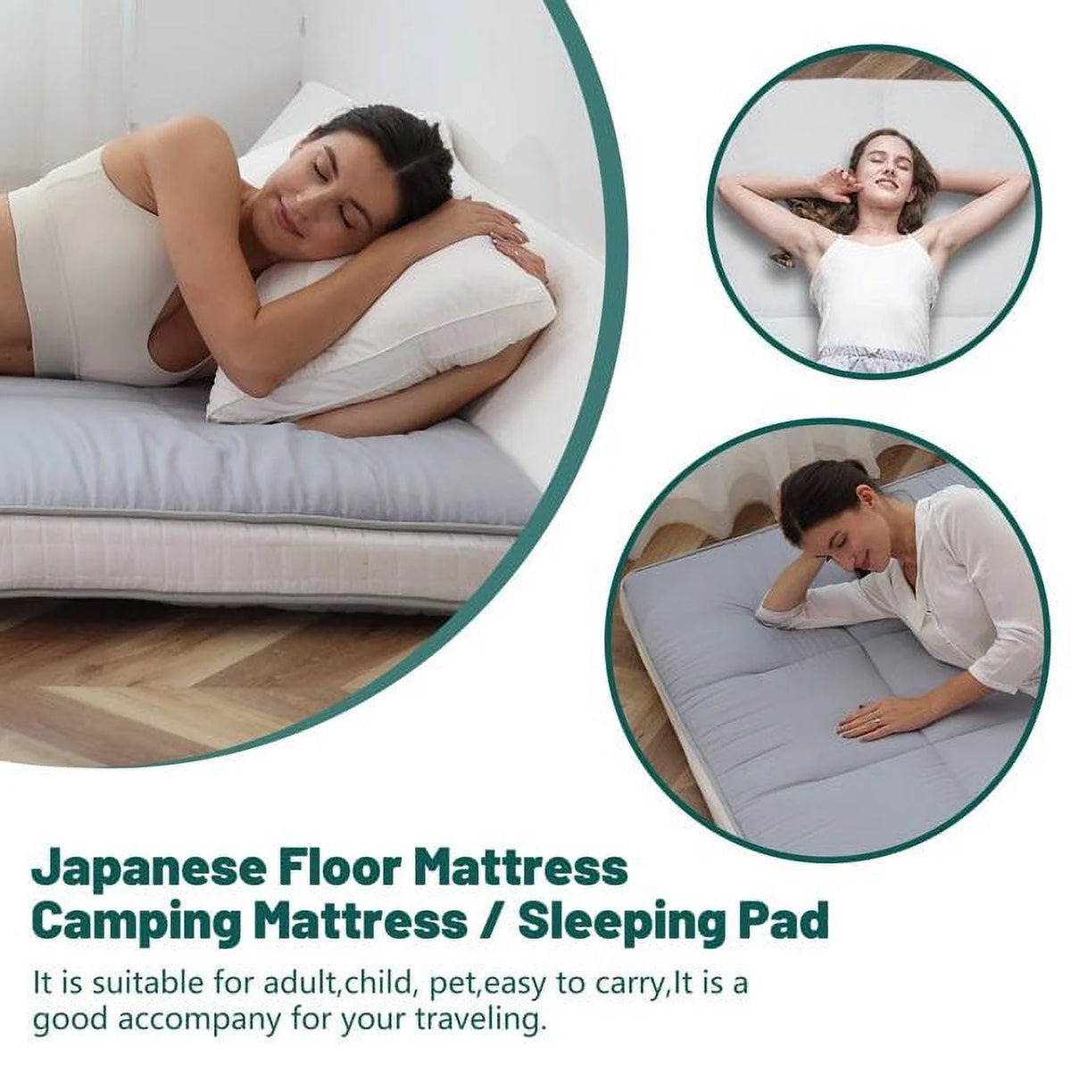 Reversible Sherpa Fleece Foam Floor Mattress Y304