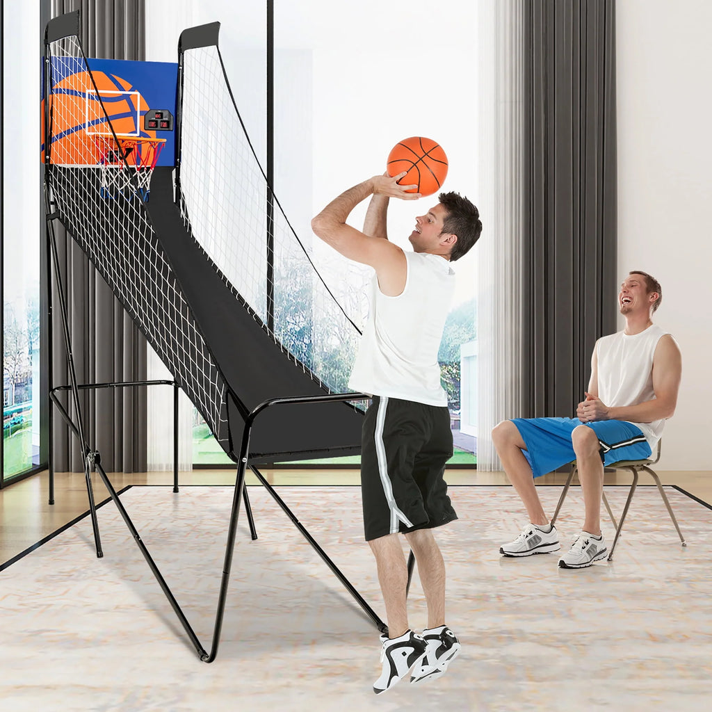 Foldable Single Shot Basketball Arcade Game with Electronic Scorer R21275