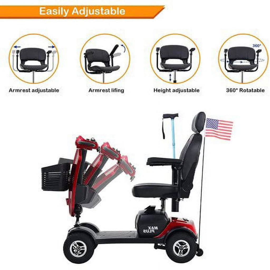 4 Wheels Mobility Scooter with LED Lights and USB Port O62288