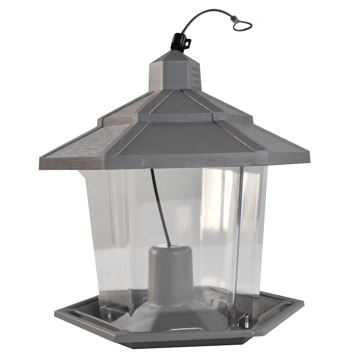 Gray Plastic 2.5 lb. Capacity Hopper Wild Bird Feeder F530